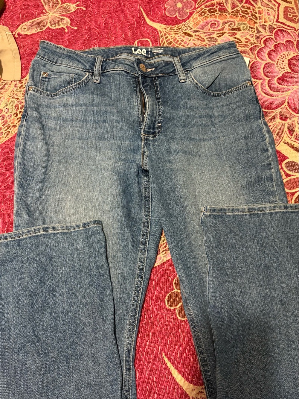 Lee Women's Straight Leg Jeans in Medium Blue Denim